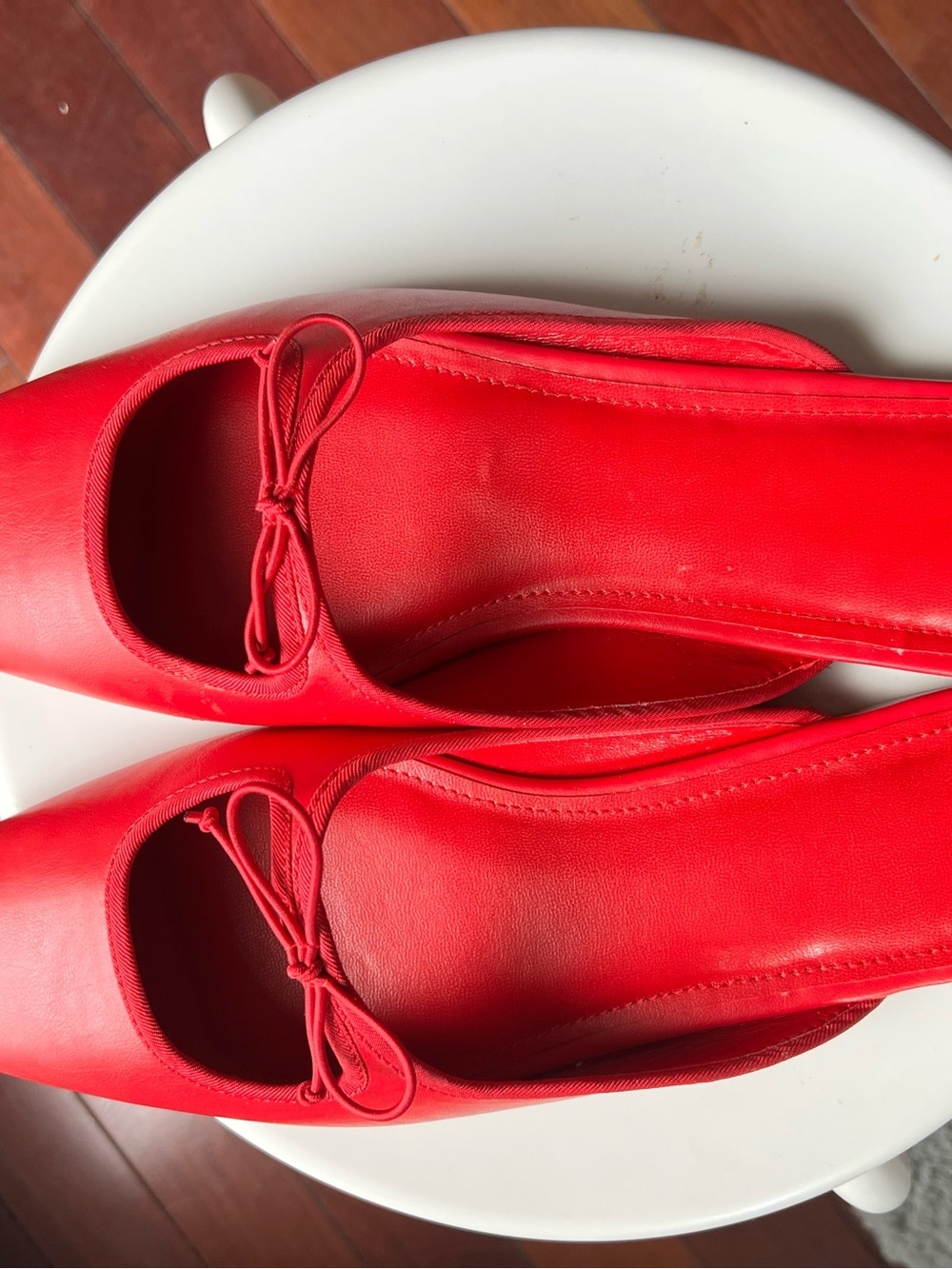 Seraphine Red Square-Toe Slip-On Mules with Bow Detail - Picture 5 of 7